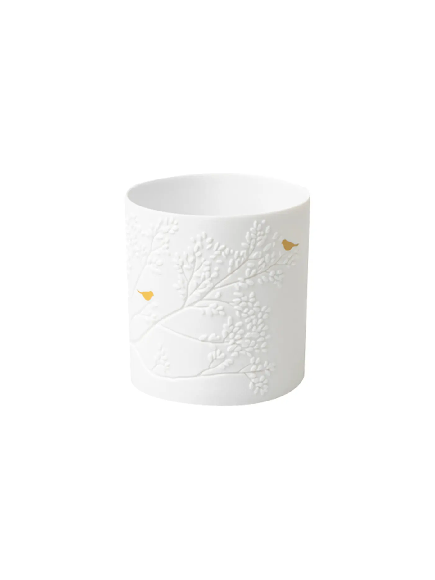 RAEDER | Teelichthalter GOLDVOGEL 6,5x7cm Weiss | 